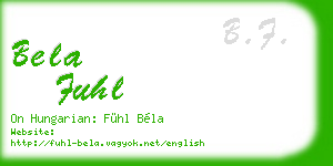bela fuhl business card