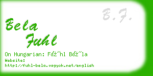bela fuhl business card